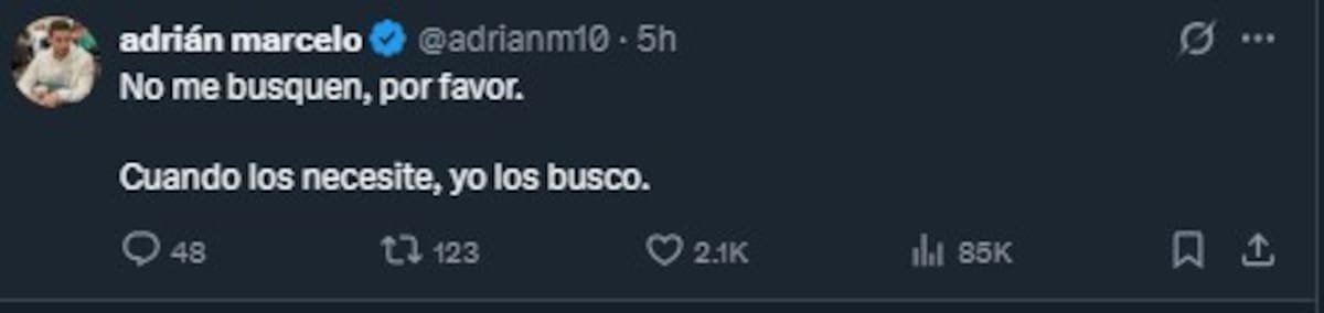 Adrián Marcelo a través de X