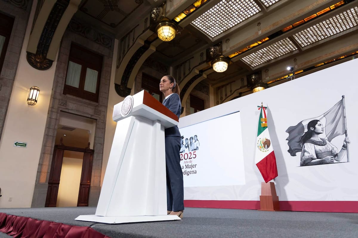 La presidenta Claudia Sheinbaum en su 'Conferencia del Pueblo' del 15 de octubre del 2025. | Crédito: Presidencia