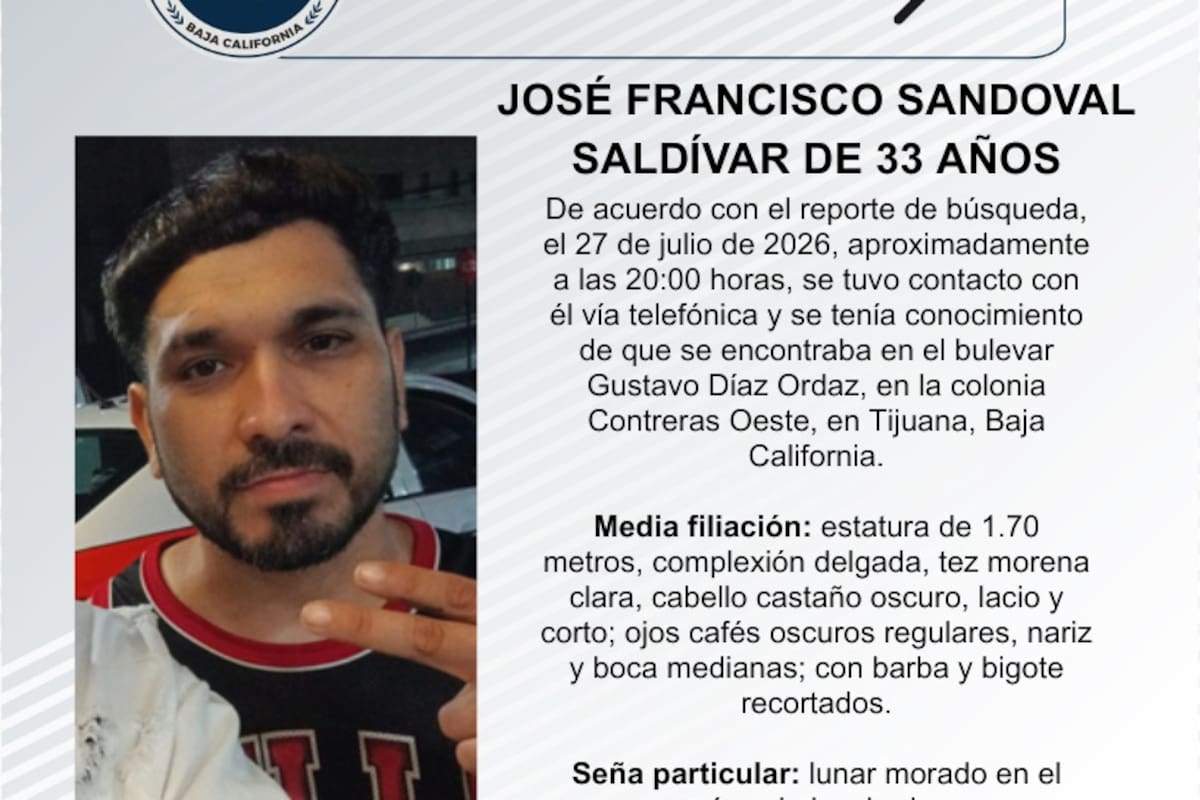 Se busca José Francisco Sandoval Saldívar, de 33 años