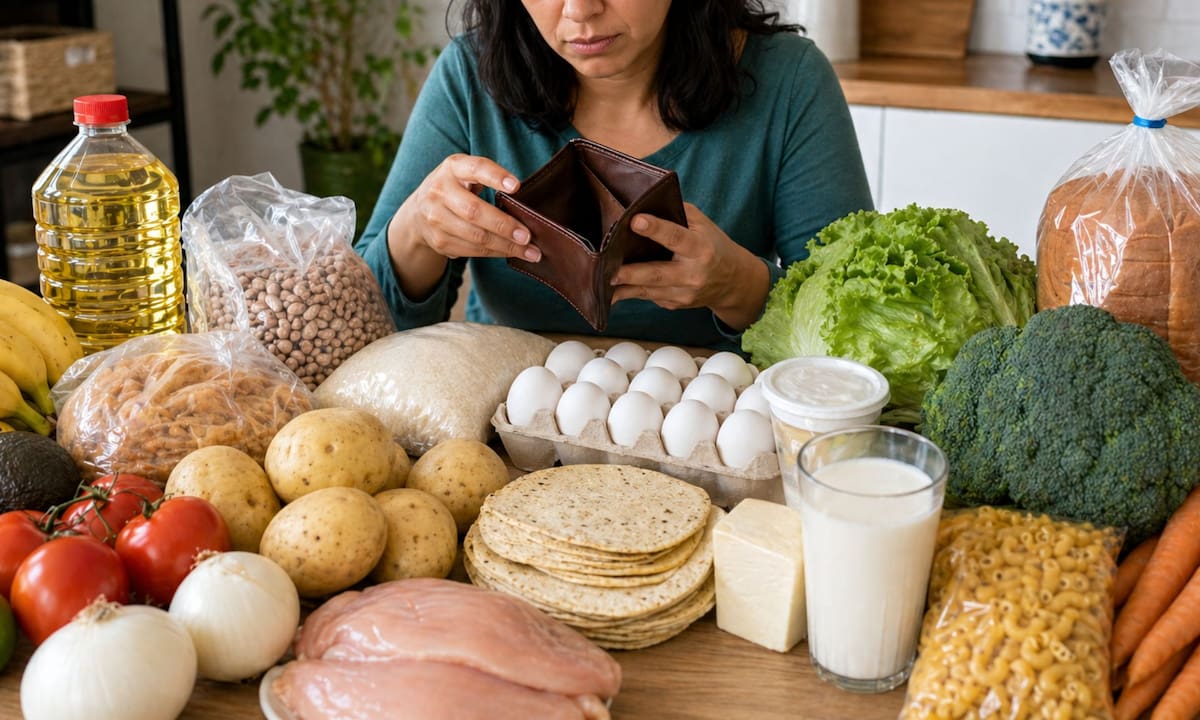 Según datos del Inegi, el precio de la canasta alimentaria subió más que la inflación. | Foto: Imagen hecha con IA