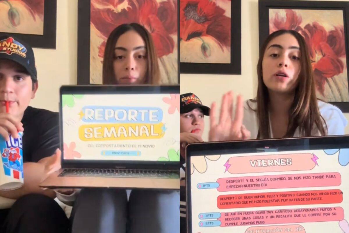 Mujer hace reporte semanal de cómo se comporta su novio y hace una presentación en Power Point