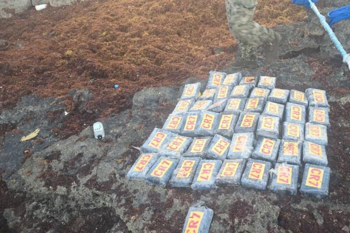 Quintana Roo: Aseguran 45 paquetes de cocaína con la leyenda “CR7”