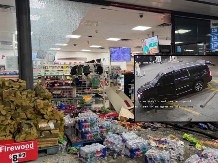 VIDEO: Ladrones engancharon un cajero a una camioneta y lo sacaron a la fuerza de un 7-Eleven en Dallas