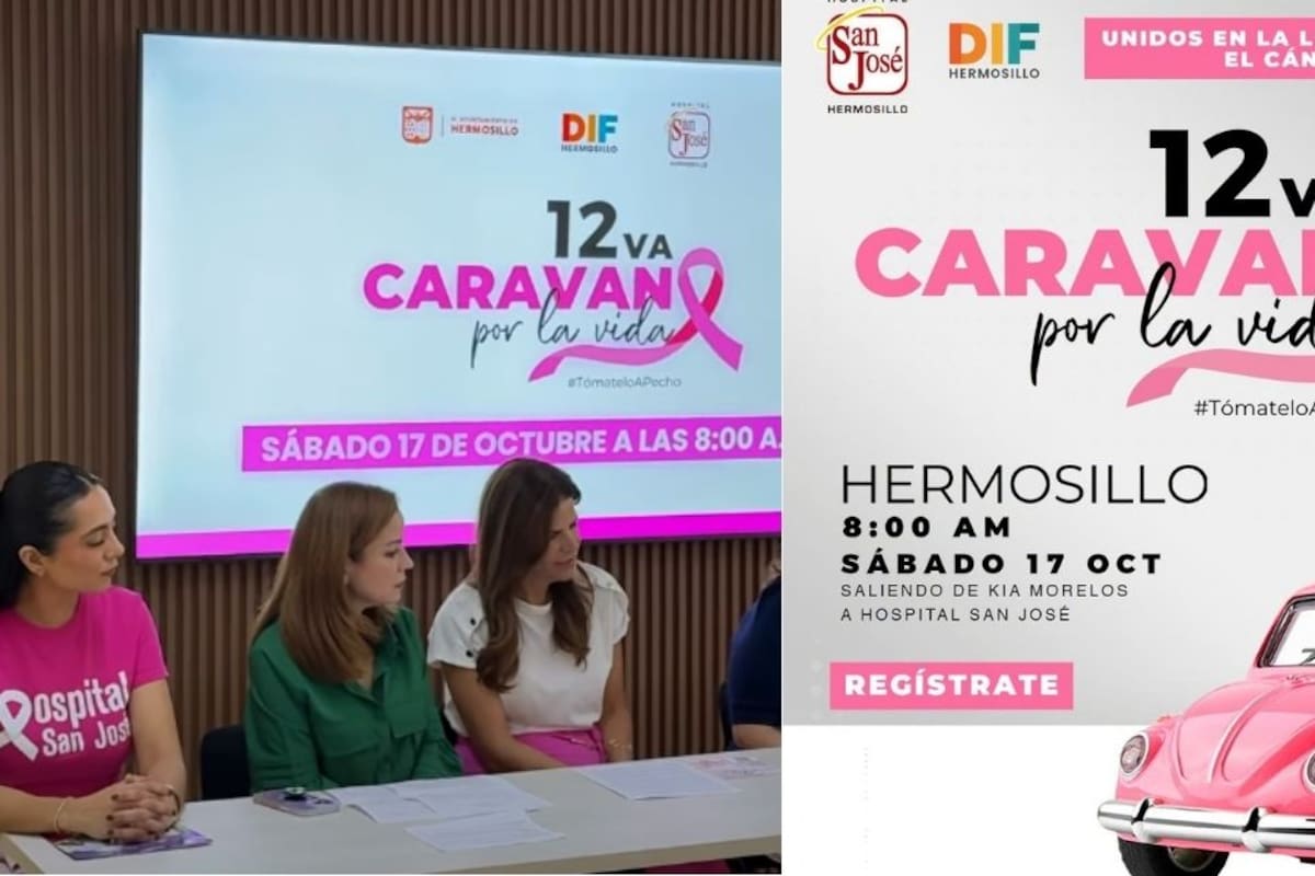 Caravana por la Vida en Hermosillo será el 17 de octubre para promover la detección oportuna del cáncer de mama