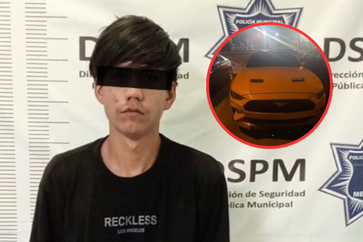 Intentan robar un Mustang con una pistola de utilería y terminan detenidos