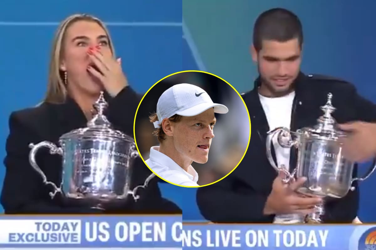 Sabalenka llama “Jannik (Sinner)” a Carlos Alcaraz durante programa en vivo tras ser campeones del US Open