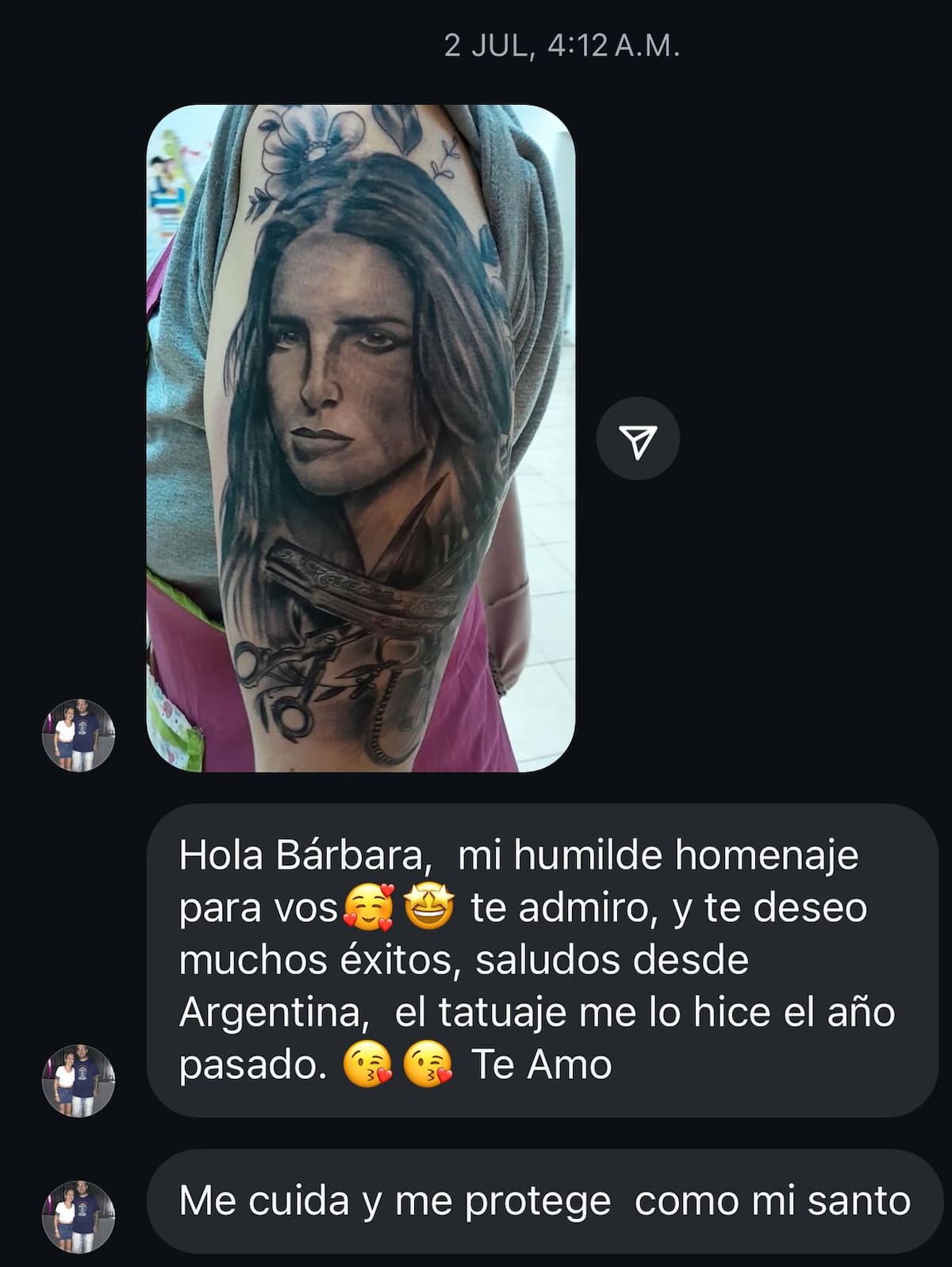 Fan se tatúa el rostro de Bárbara de Regil /Instagram @barbaraderegil