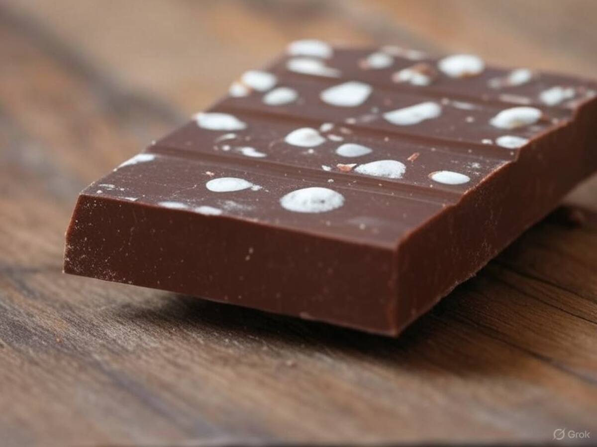 Chocolate con manchas blancas | Foto: Grok