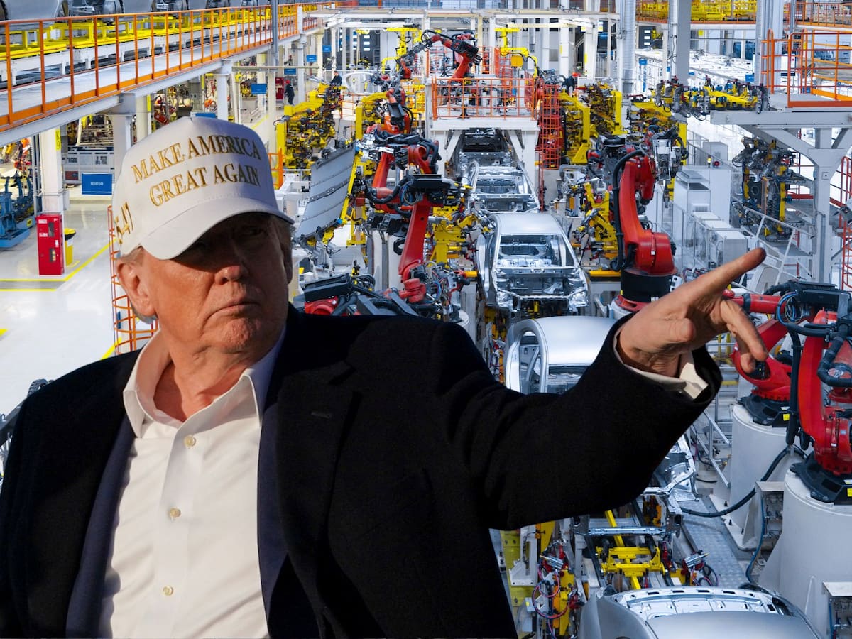 Trump firmará decreto para aliviar aranceles a autos y autopartes fabricadas en Estados Unidos. | Crédito: REUTERS/Canva