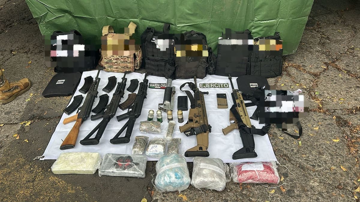 Catean rancho de jefe de plaza del CJNG en Zitácuaro, Michoacán | Foto: SSP Michoacán en X.