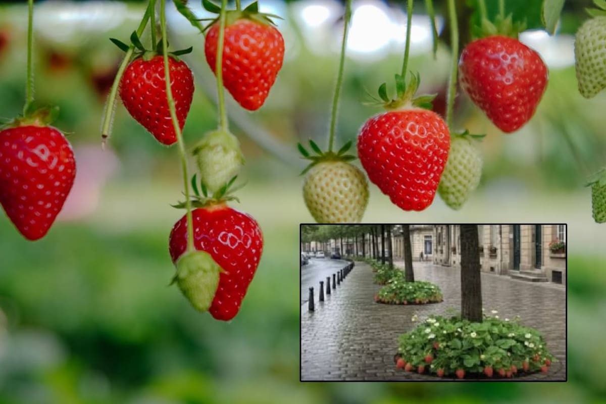 ¿Existe en Francia la ciudad donde se plantaron fresas en las bases de su árboles para convertirlos en alimentos gratuitos? Esto dice la IA