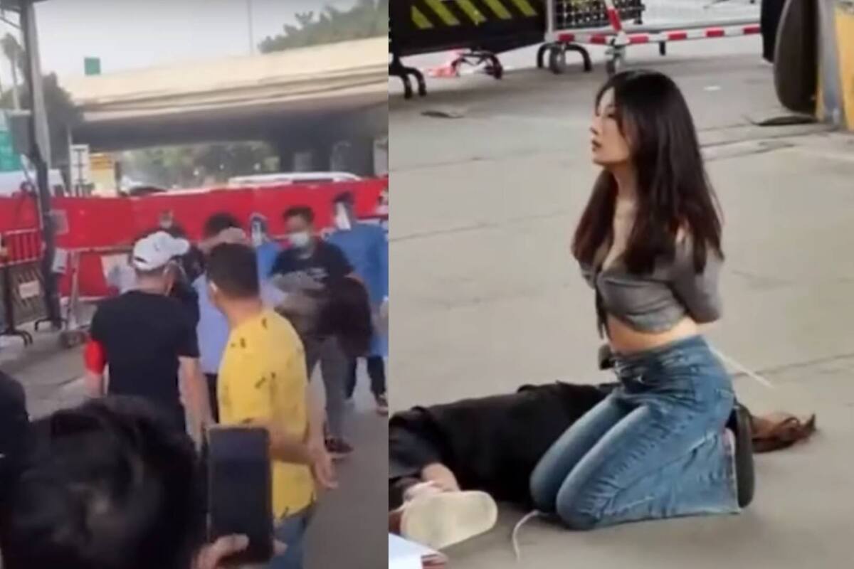 VIDEO: Dos mujeres son atadas y avergonzadas por la seguridad de Covid en China por no llevar cubrebocas al recoger una comida para llevar