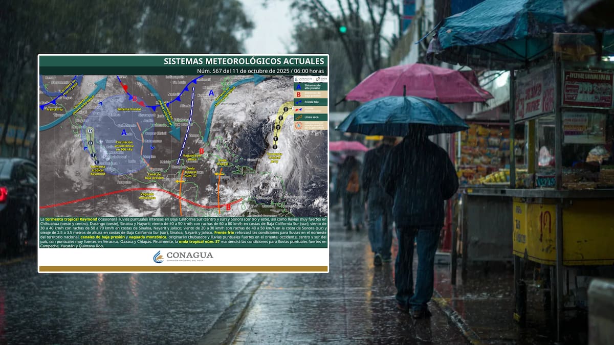 Conoce el pronóstico de clima y lluvias para este sábado 11 de octubre por la tormenta 'Raymond'. | Especial