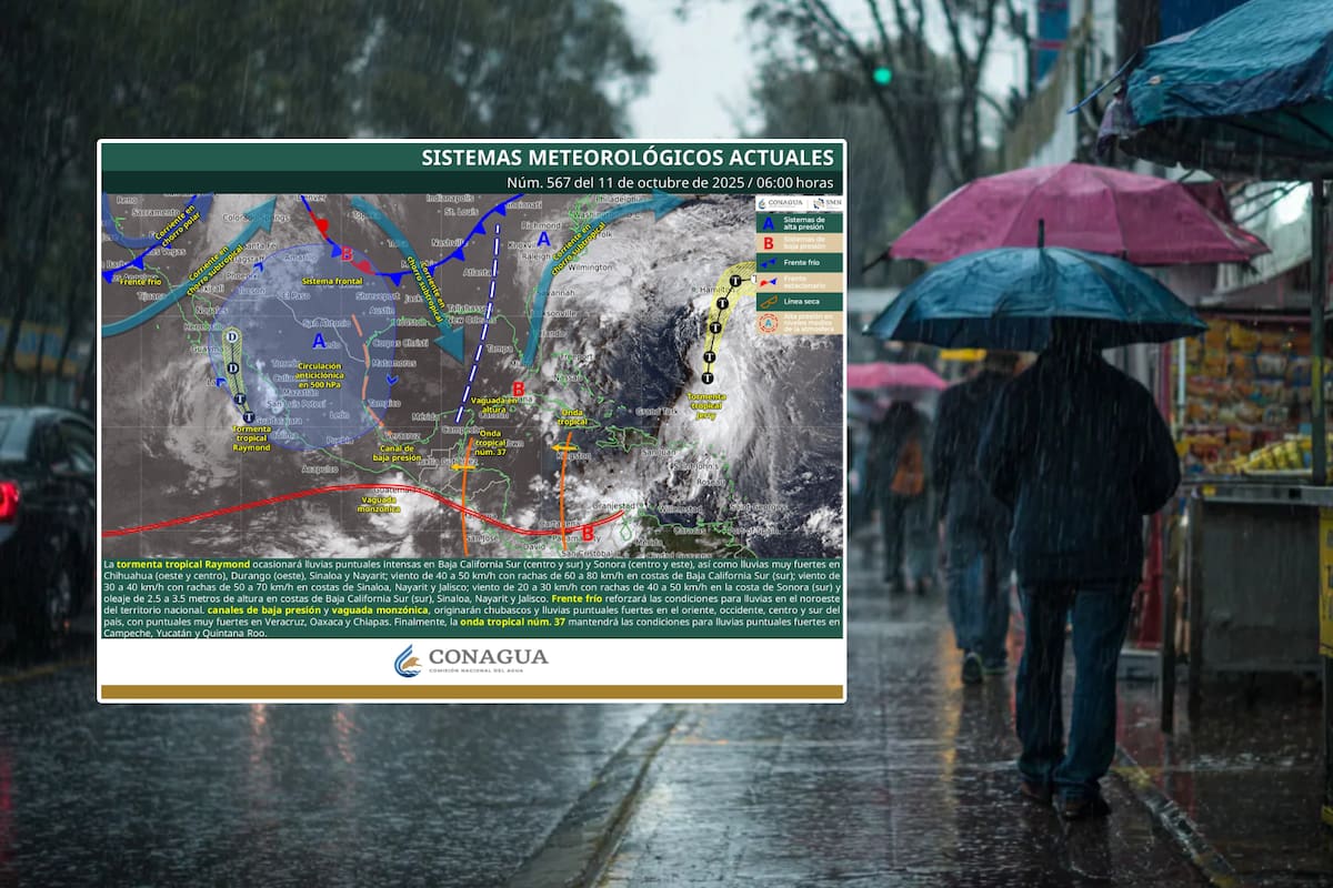 Mientras la Tormenta Raymond se acerca a México por su costa Norte dejará lluvias por estos estados del País