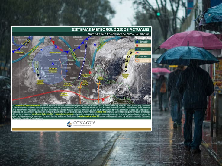Mientras la Tormenta Raymond se acerca a México por su costa Norte dejará lluvias por estos estados del País