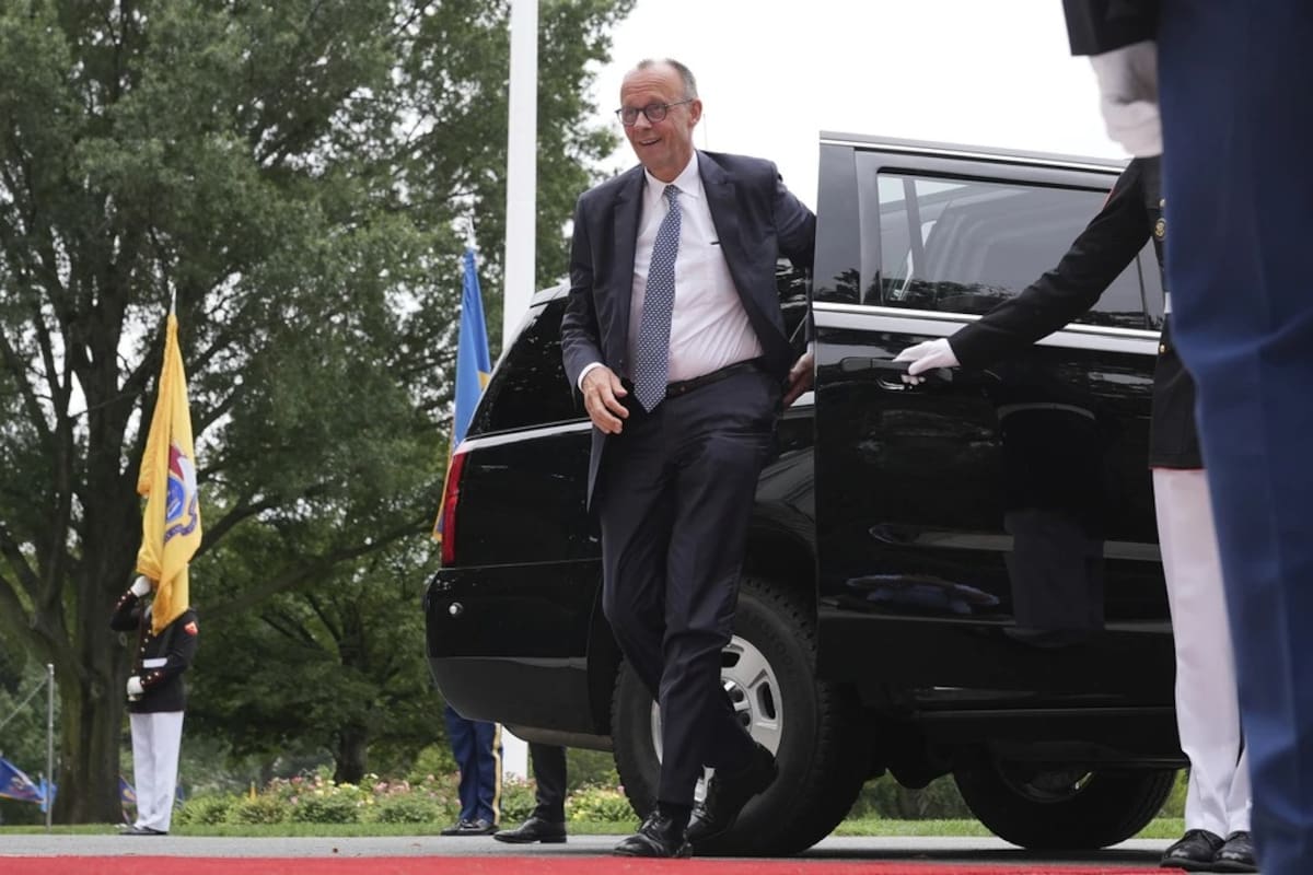 Llega el canciller alemán Friedrich Merz, a la Casa Blanca. | Crédito: AP