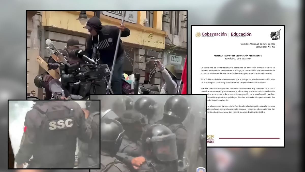Policías impiden avance de la CNTE hacia el Zócalo mientras el Gobierno federal asegura que hay disposición para negociar sus demandas