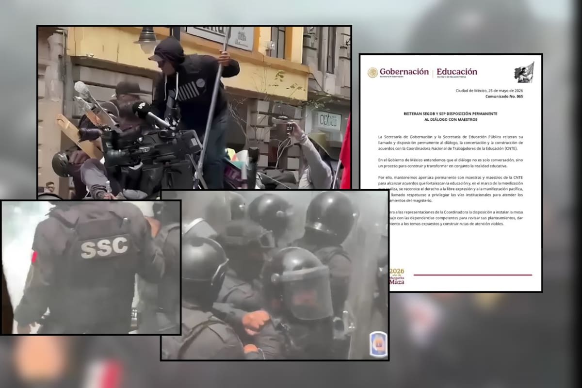 Policías impiden avance de la CNTE hacia el Zócalo mientras el Gobierno federal asegura que hay disposición para negociar sus demandas