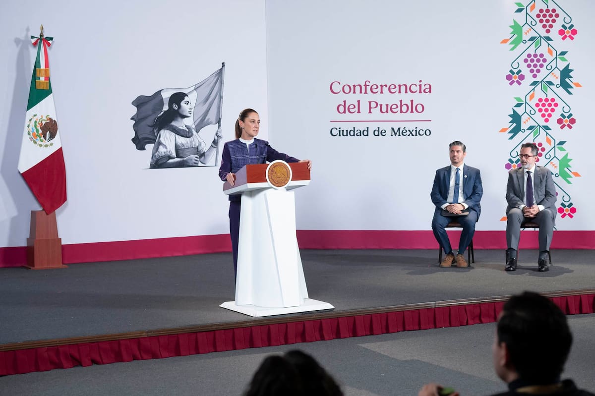 La presidenta Claudia Sheinbaum en su "Conferencia del Pueblo". | Crédito: Presidencia