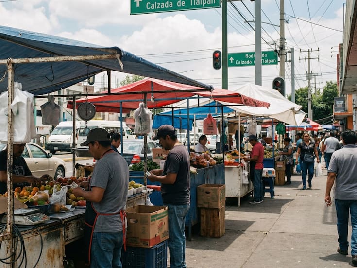 Comerciantes de Tlalpan presentaron proyecto de corredor comercial en Calzada de Tlalpan con inversión de 4.5 millones de pesos para instalar 30 módulos y ordenar el comercio en vía pública