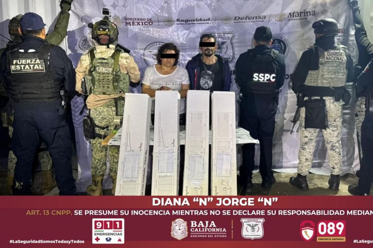 Detienen a dos personas con carro robado y cuatro armas largas