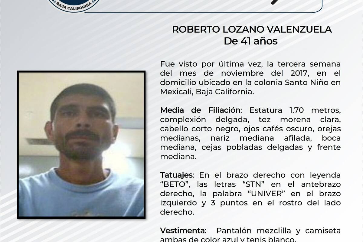 Solicitan ayuda para localizar a Roberto Lozano Valenzuela