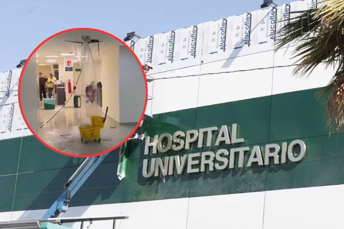 Reportan filtraciones en el hospital Universitario IMSS-Bienestar de Hermosillo tras intensas lluvias