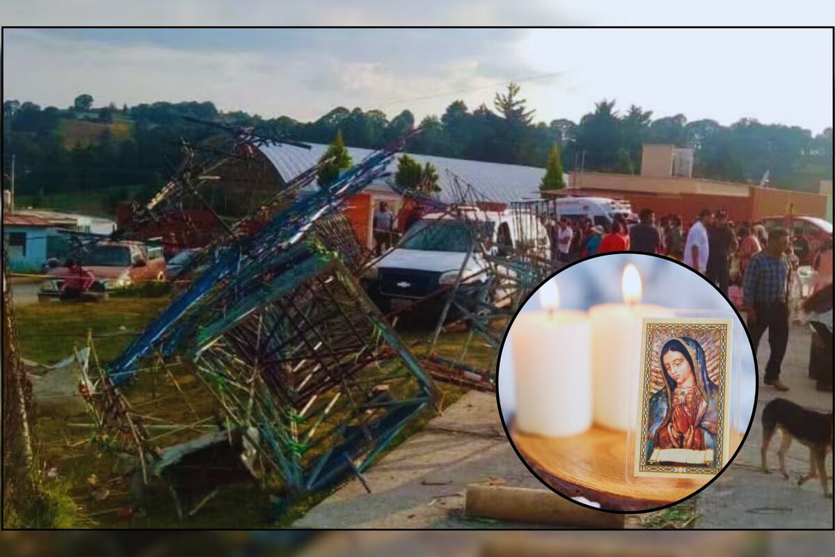 Seis menores de edad resultan heridos durante festejo a la Virgen de Guadalupe tras colapso de castillo de fuegos pirotécnicos en iglesia de Edomex