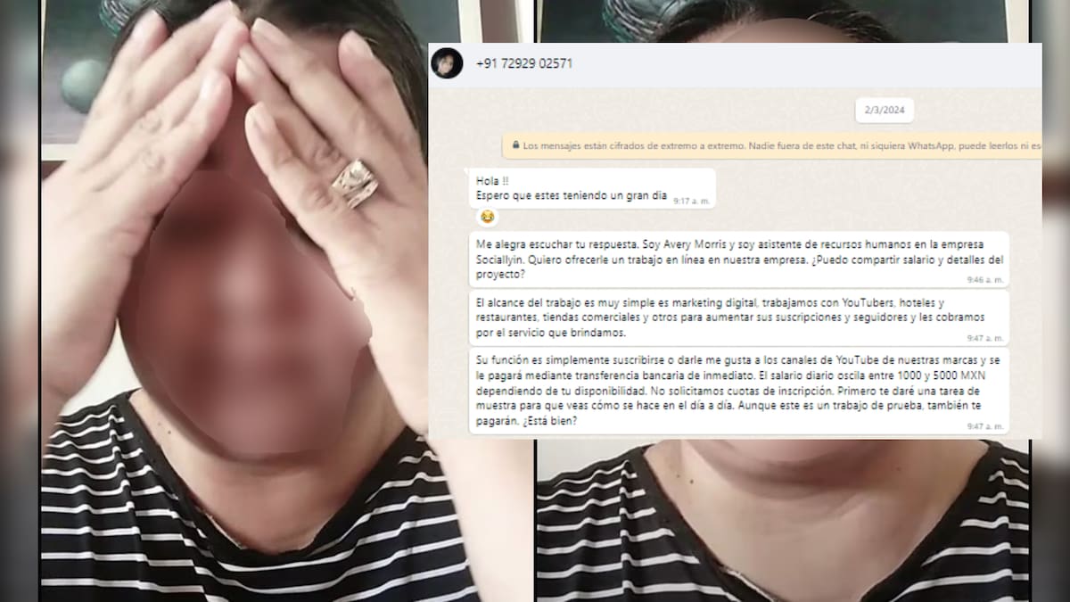 La maestra guaymense respondió un WhatsApp en el que le ofrecieron pagarle por ver videos sin esperar que después perdería 100 mil pesos.