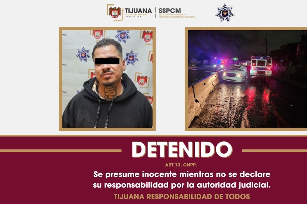 Detienen a conductor ebrio tras choque en sentido contrario en el bulevar Cucapah