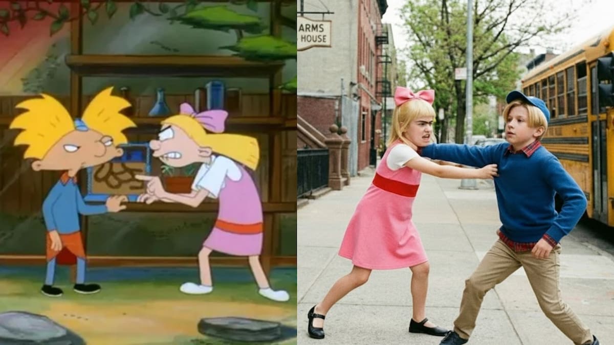 Helga y Arnold como niños reales. Foto: Nickelodeon/IA