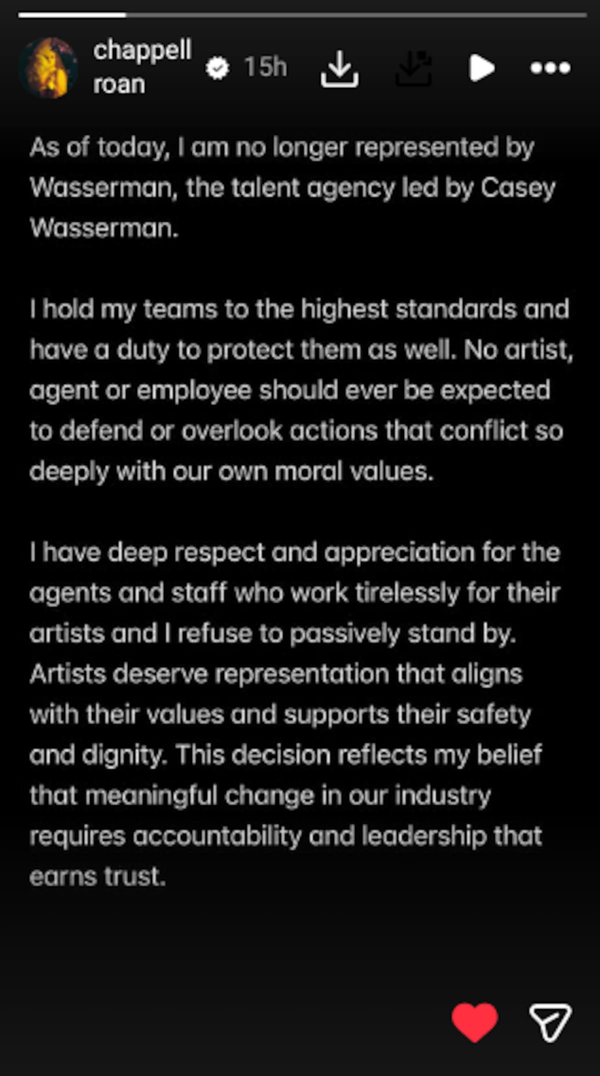 Chappell Roan anuncia su salida de Wasserman Music