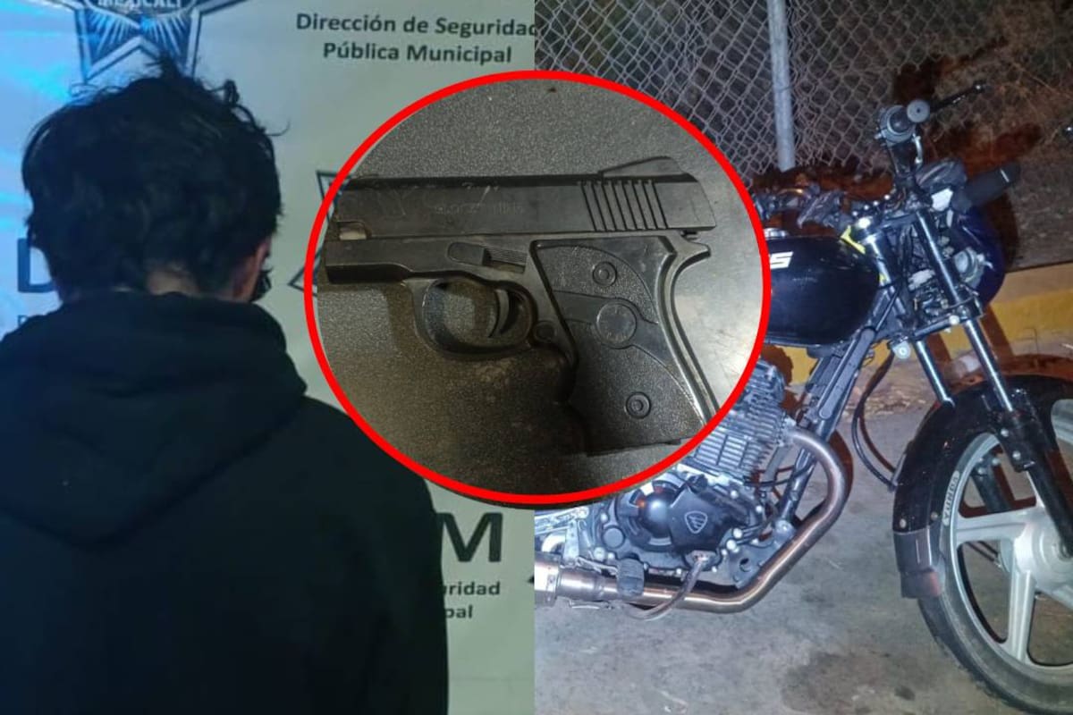 Menor de 17 años amenaza con arma de fuego a persona y roba motocicleta