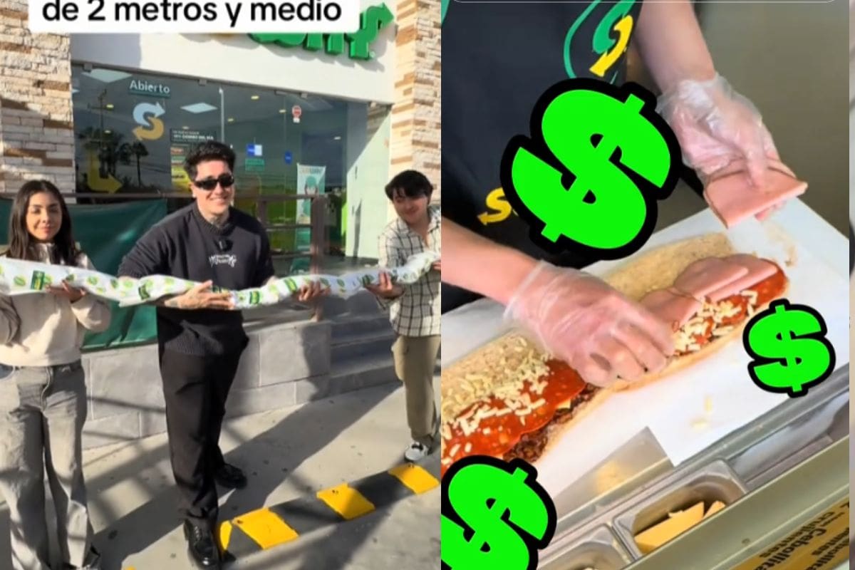 Influencer revela cuanto cuesta el subway más grande del mundo; más de dos metros de largo