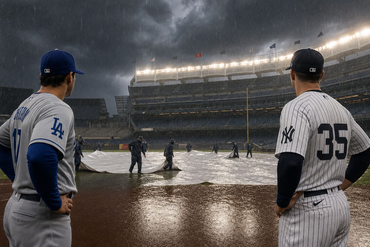 La lluvia frena el Dodgers vs. Yankees en el Yankee Stadium: ¿Cuándo se jugará el partido pospuesto de MLB?