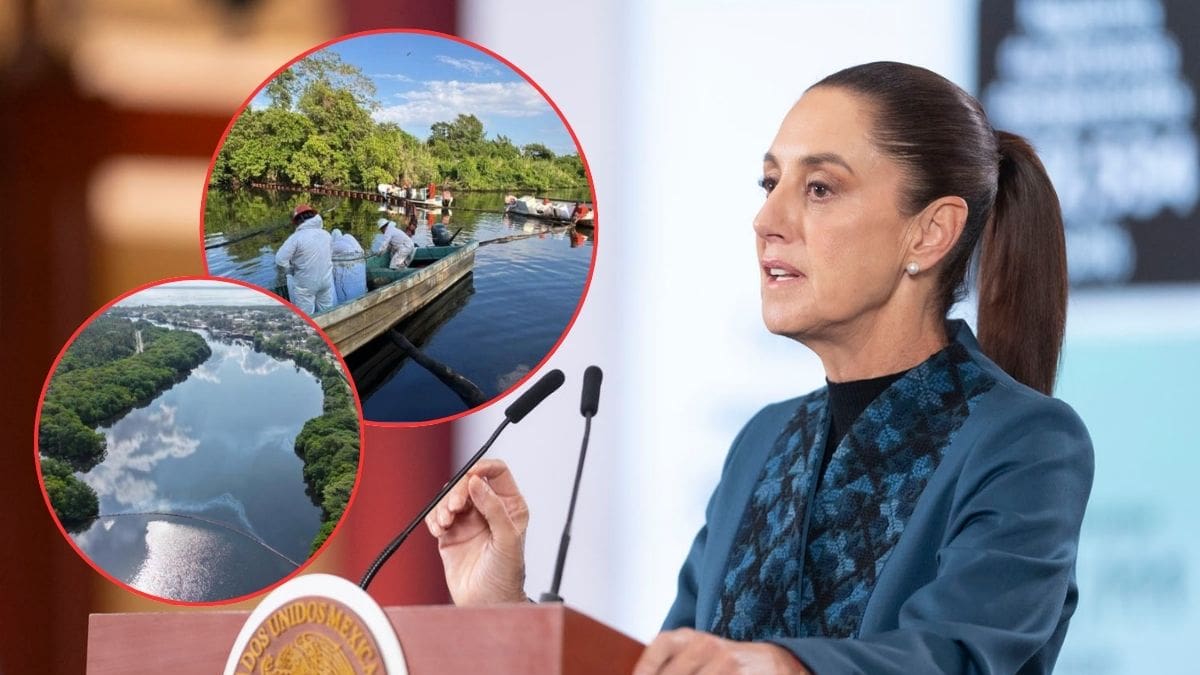 Sheinbaum asegura que playas del Golfo de México “ya están limpias” tras derrame de hidrocarburos y labores de contención, mientras autoridades investigan el origen y mantien apoyo a pescadores y comunidades afectadas