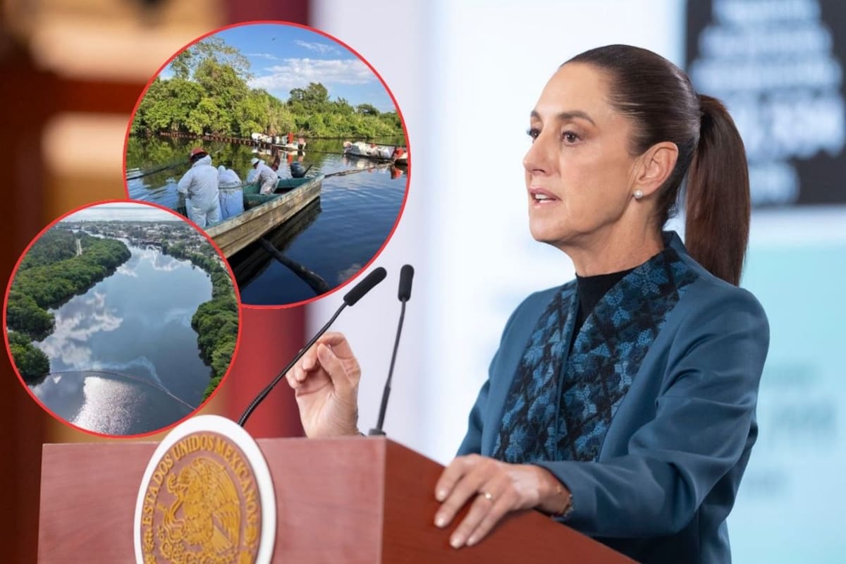 Sheinbaum asegura que playas del Golfo de México “ya están limpias” tras derrame de hidrocarburos y labores de contención, mientras autoridades investigan el origen y mantien apoyo a pescadores y comunidades afectadas