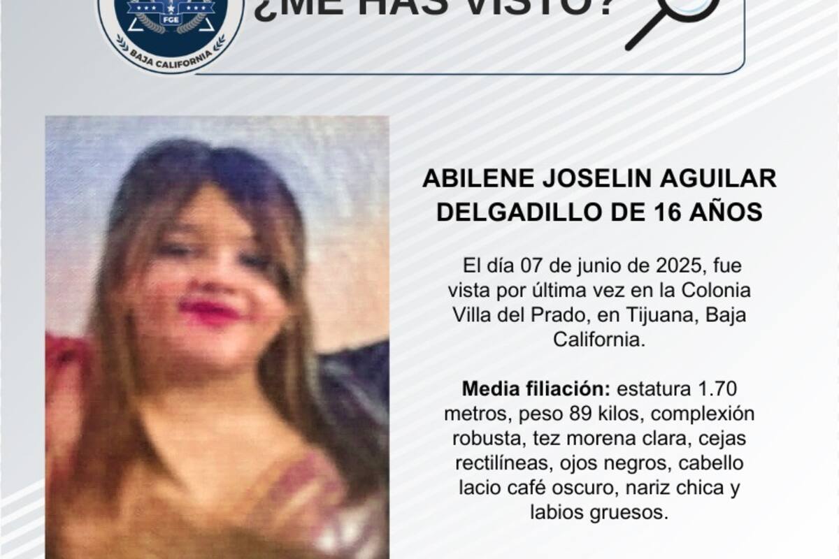 Se busca a Abilene Joselin Aguilar Delgadillo de 16 años de edad