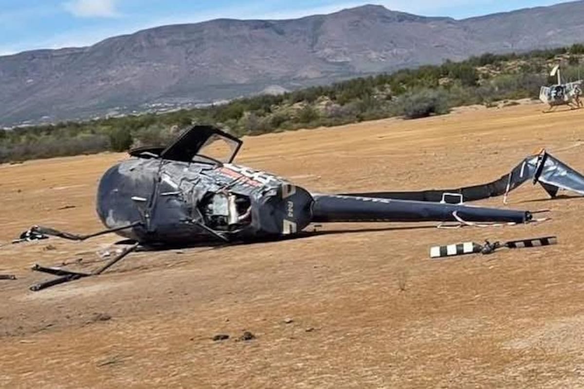 Accidente de helicóptero en la Baja 500 deja dos heridos, uno de gravedad