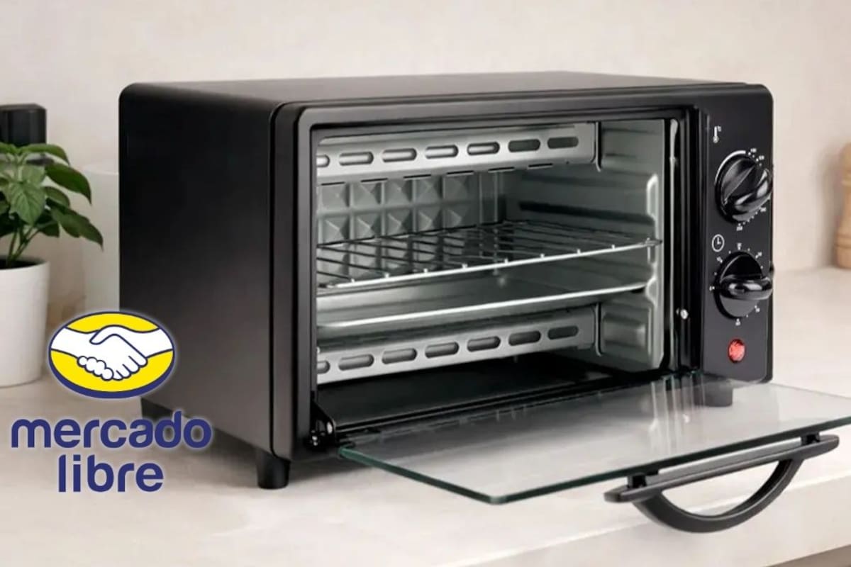 Horno tostador de 7 litros baja a $549 pesos en Mercado Libre con 45% de descuento y envío gratis