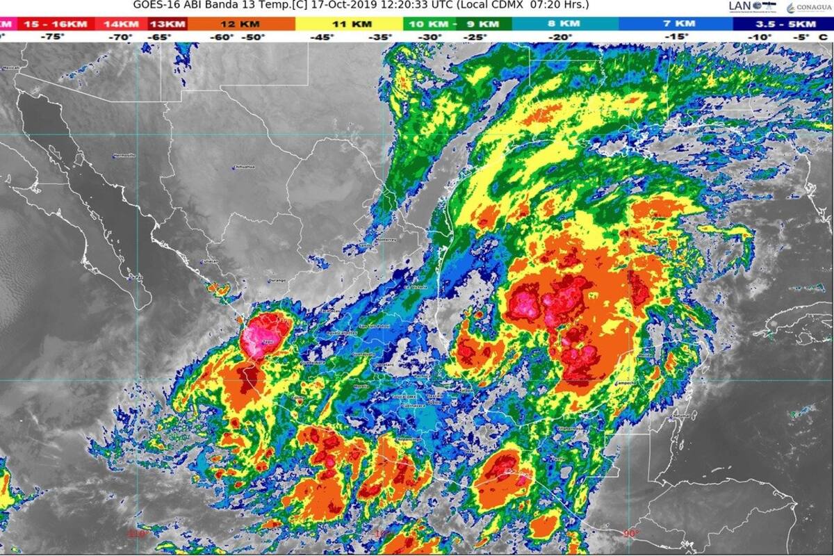 Se prevén lluvias extraordinarias en Guerrero y Veracruz, aisladas en BC Sur Sonora, Chihuahua y Aguascalientes