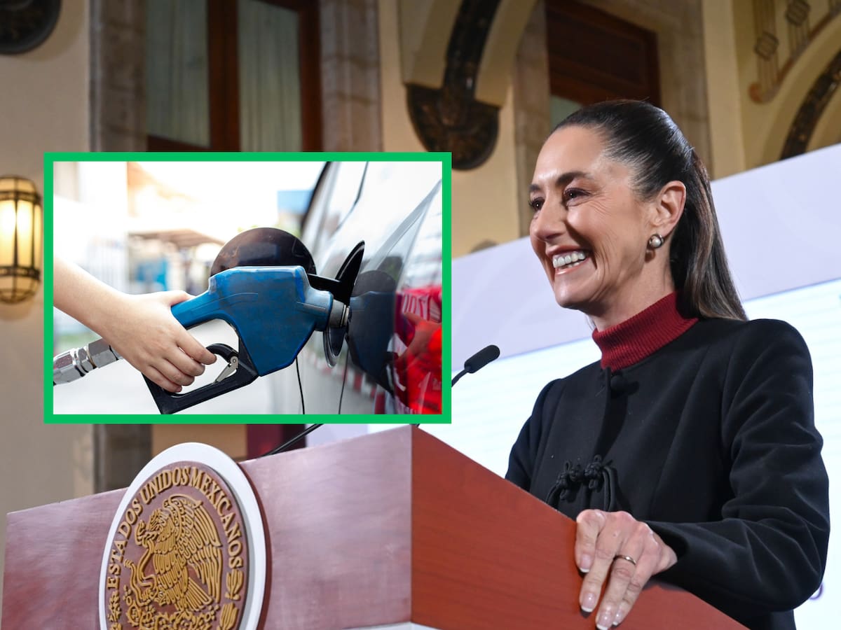 Claudia Sheinbaum descarta gasolinazo en México. | Crédito: Presidencia/Canva