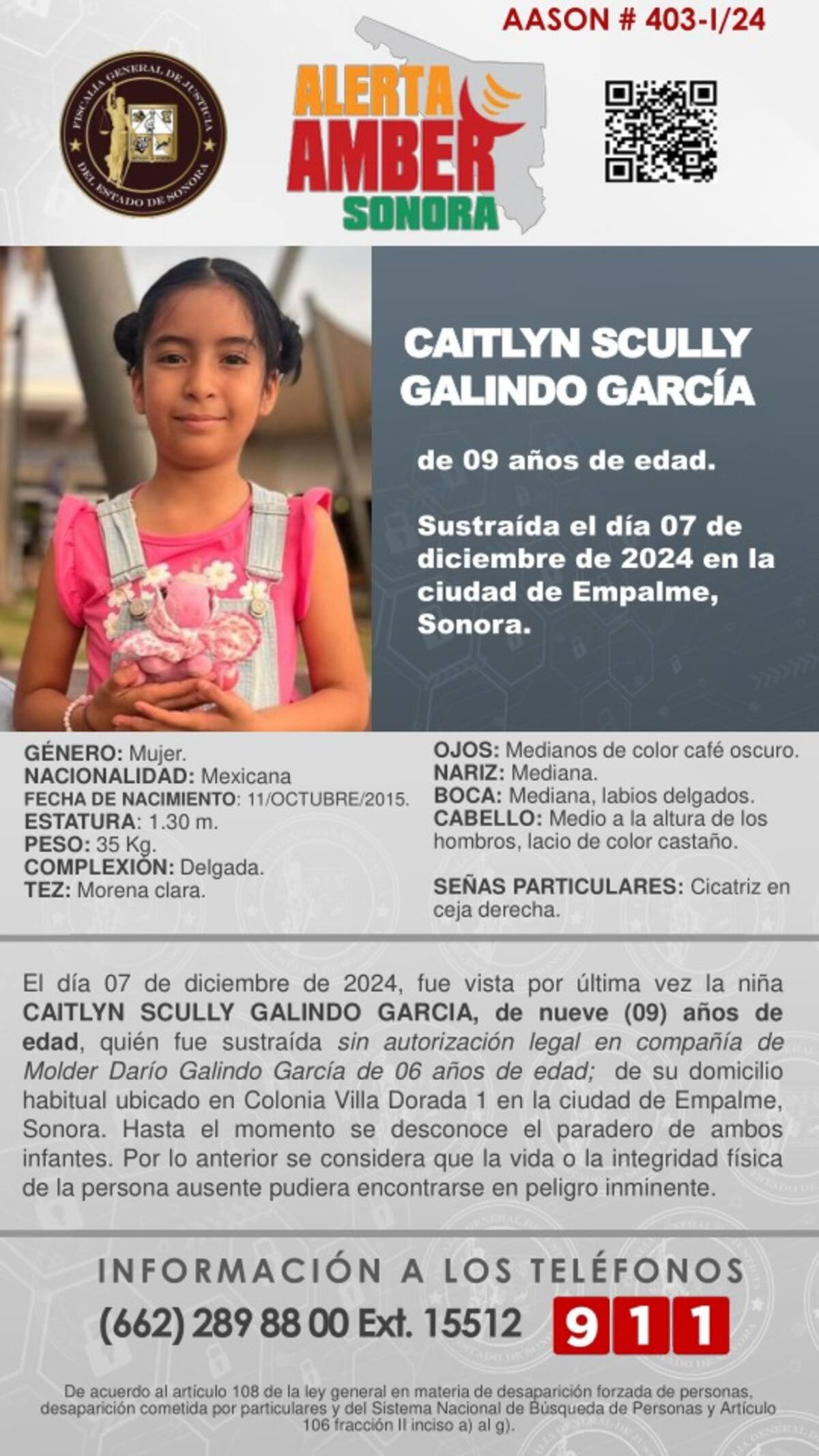 Ficha de búsqueda de Caitlyn Scully Galindo García
