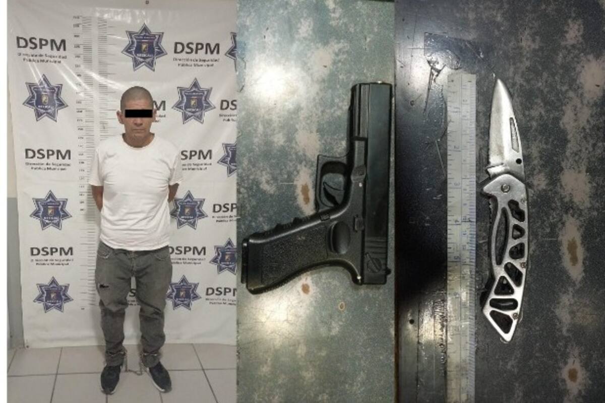 Traía pistola falsa y cuchillo