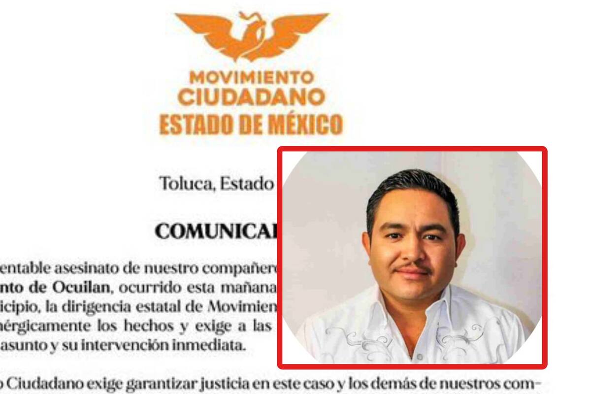 Movimiento Ciudadano exige justicia tras asesinato a primer regidor de Ocuilan en Edomex