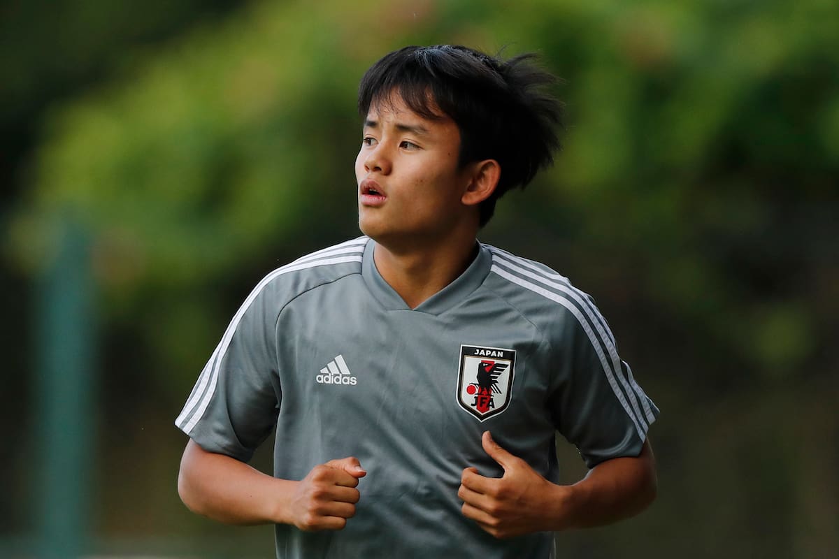 Takefusa Kubo fotografiado durante un entrenamiento de Japón en Sao Paulo el 13 de junio del 2019. El volante de 18 años fue contratado por el Real Madrid, que lo describe como "uno de los jugadores jóvenes más prometedores del fútbol mundial". (AP Photo/Nelson Antoine)