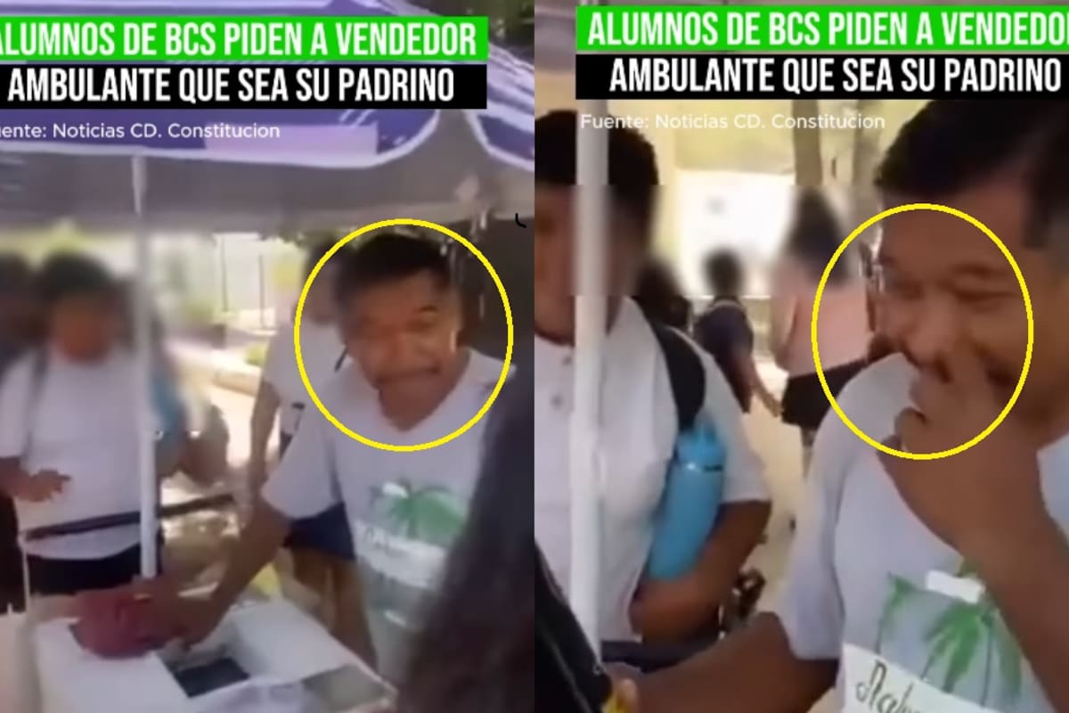Estudiantes de primaria conmueven al pedirle a Don Abraham, vendedor de paletas, ser su padrino de generación
