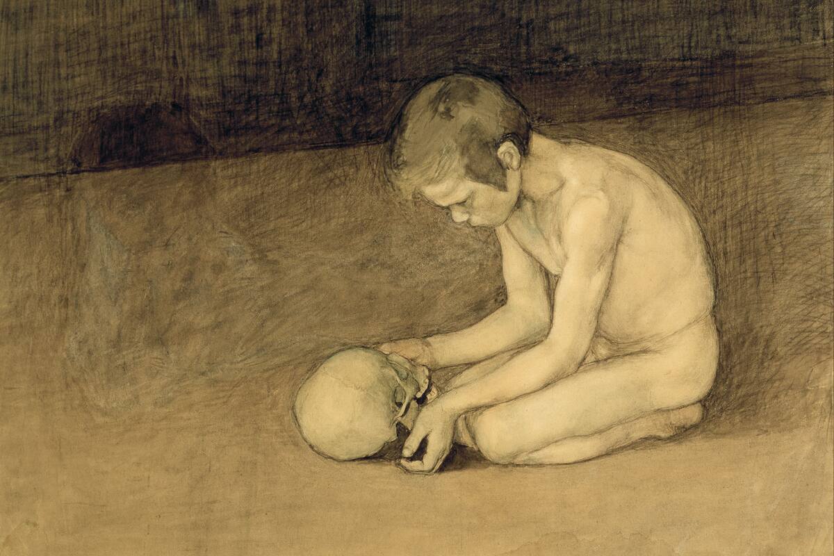 “Chico con calavera” de Magnus Enckell: Un reflejo simbólico de la fugacidad de la vida