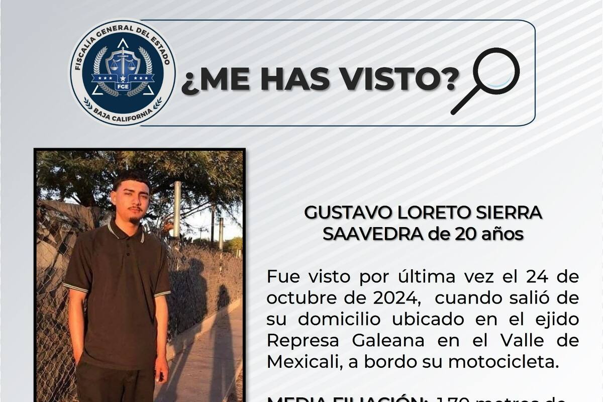 Familiares buscan a Gustavo Loreto Sierra Saavedra