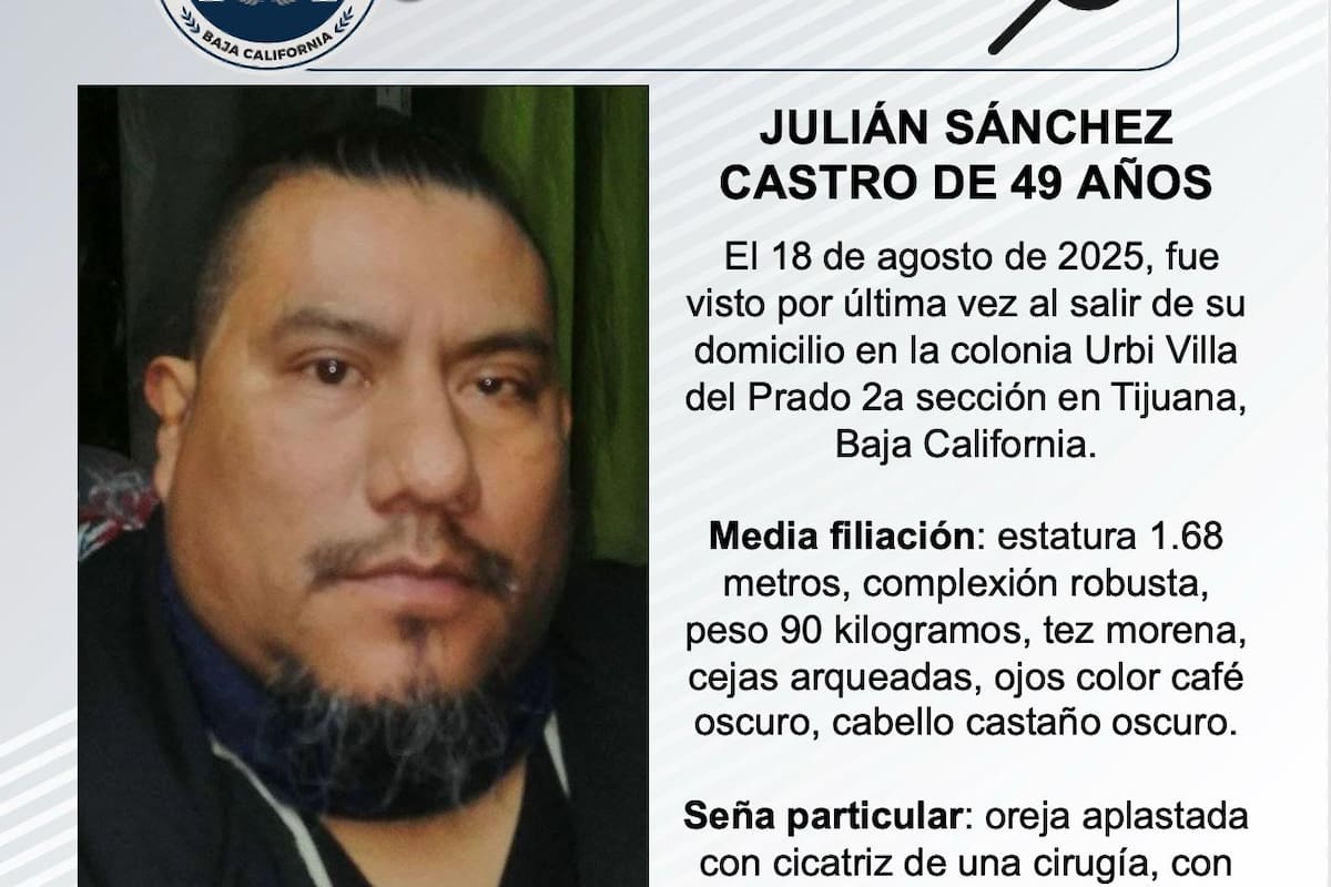 Se busca a Julián Sánchez Castro de 49 años